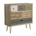 Comoda Dormitorio Actual 6 Cajones Decorados Patas Metal Arreba