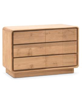 Comoda Dormitorio Actual 6 Cajones Teca Natural Serie Eyre