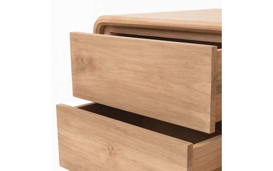 Comoda Dormitorio Actual 6 Cajones Teca Natural Serie Eyre