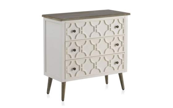 Comoda Dormitorio Blanco Actual 2 Cajones 2 Puertas Arpentis