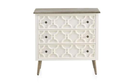 Comoda Dormitorio Blanco Actual 2 Cajones 2 Puertas Arpentis