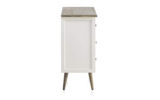 Comoda Dormitorio Blanco Actual 2 Cajones 2 Puertas Arpentis