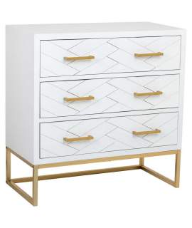 Comoda Dormitorio en Blanco 3 Cajones - Serie Alech
