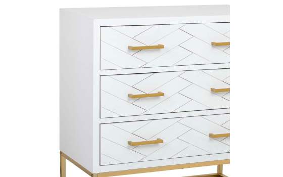 Comoda Dormitorio en Blanco 3 Cajones - Serie Alech