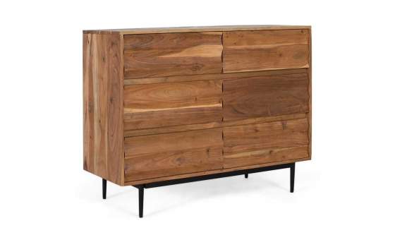 Comoda Dormitorio Industrial Acacia 6 Cajones - Serie Alicock