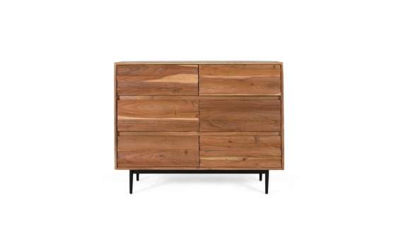 Comoda Dormitorio Industrial Acacia 6 Cajones - Serie Alicock