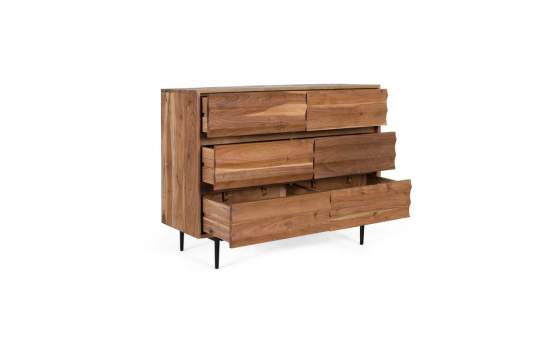 Comoda Dormitorio Industrial Acacia 6 Cajones - Serie Alicock