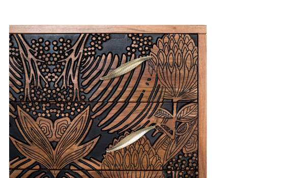 Comoda Dormitorio Madera 3 Cajones Tallados Etnico Daersin Comoda Dormitorio Madera 3 Cajones Tallados Etnico Daersin