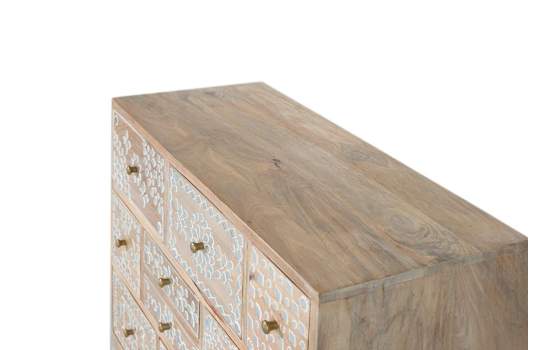 Comoda Dormitorio Madera Mango 10 Cajones Decorados Avriut