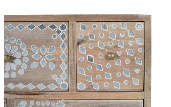 Comoda Dormitorio Madera Mango 10 Cajones Decorados Avriut