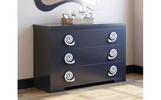 Comoda Dormitorio Moderno 3 Cajones Colores Serie Hellen