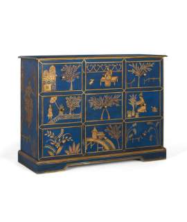 Comoda Dormitorio Oriental 9 Cajones Decorados Serie Arfian