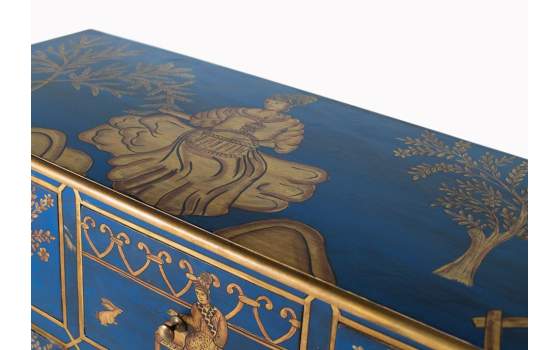 Comoda Dormitorio Oriental 9 Cajones Decorados Serie Arfian