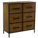 Comoda Dormitorio Rustica Industrial 6 Cajones Serie Faranta