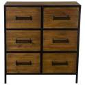 Comoda Dormitorio Rustica Industrial 6 Cajones Serie Faranta