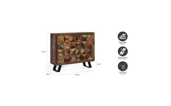 Comoda Industrial Vintage Madera Mango Serie Diamante
