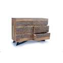 Comoda Madera Maciza Acacia 6 Cajones Labrados Serie Alvird
