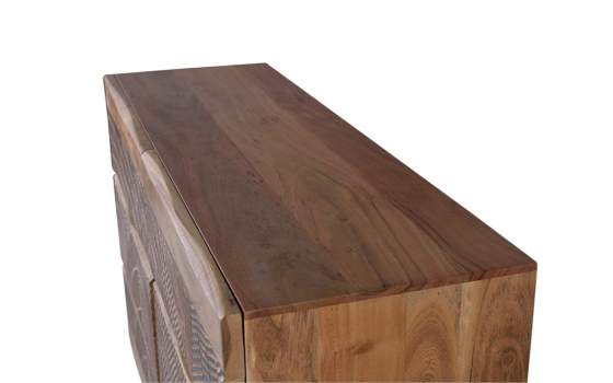 Comoda Madera Maciza Acacia 6 Cajones Labrados Serie Alvird