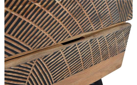 Comoda Madera Maciza Acacia 6 Cajones Labrados Serie Alvird