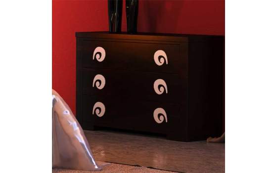 Comoda Madera Tirador Forja Olas