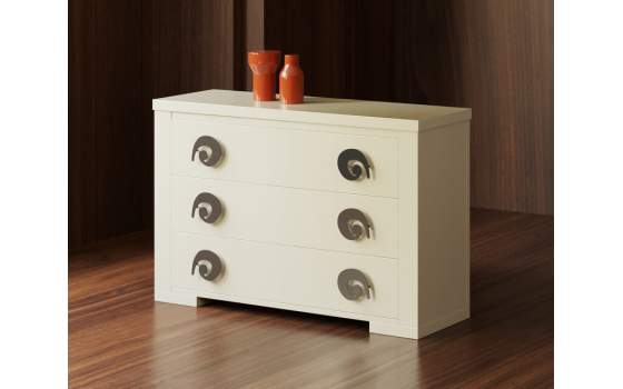 Comoda Madera Tirador Forja Olas