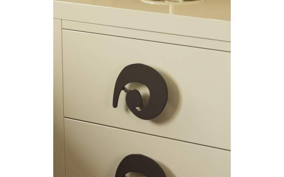 Comoda Madera Tirador Forja Olas