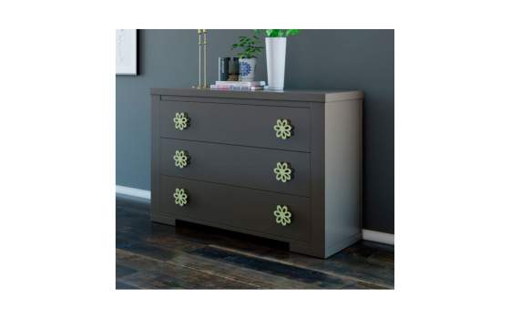 Comoda Moderna 3 Cajones Acabado 10 Colores Serie Isaura