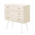 Comoda Moderna 3 Cajones Color Blanco Decape Abrezo