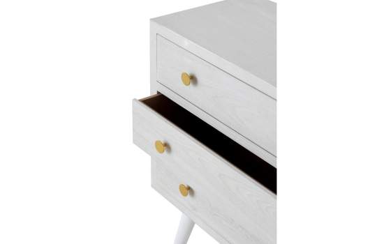 Comoda Moderna 3 Cajones Color Blanco Decape Abrezo