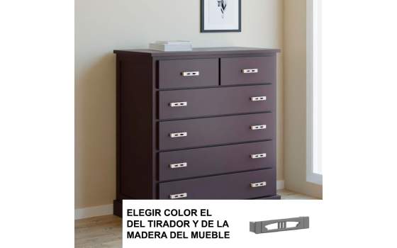 Comoda Moderna 6 Cajones 9 Colores modelo Alexia