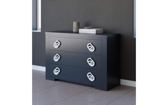 Comoda Moderna Madera 3 Cajones Serie Rosa Comoda Moderna Madera 3 Cajones Serie Rosa