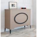 Comoda Moderna Madera 3 Cajones Tiradores Metal Serie Roma