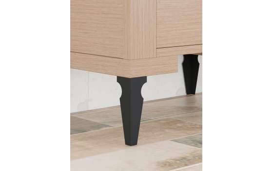 Comoda Moderna Madera 3 Cajones Tiradores Metal Serie Roma