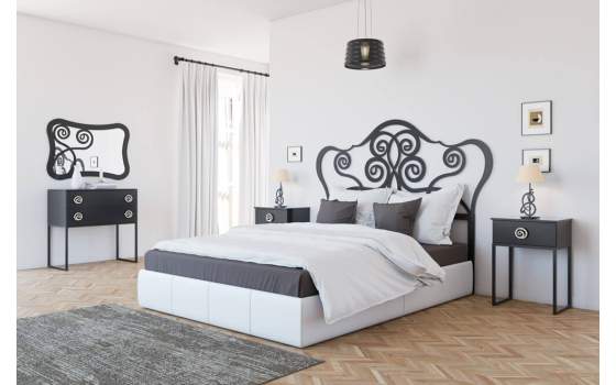 Comoda Moderna Madera Metal 2 Cajones Serie Napoles