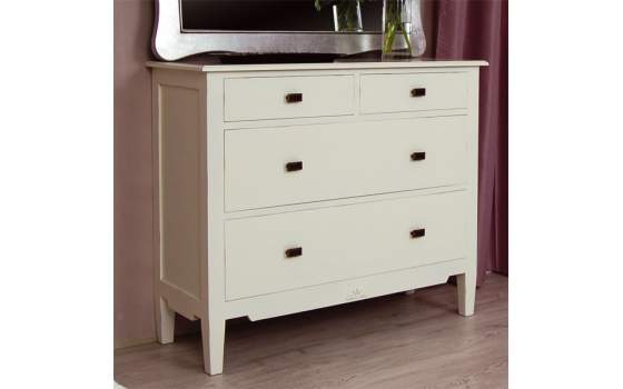 Comoda Dormitorio Blanca 4 Cajones  Vintage Monaco