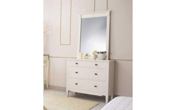 Cómoda 4 Cajones Dormitorio Natural y Blanco