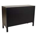 Comoda Negra Rustica 3 Cajones 2 Puertas Serie Alika