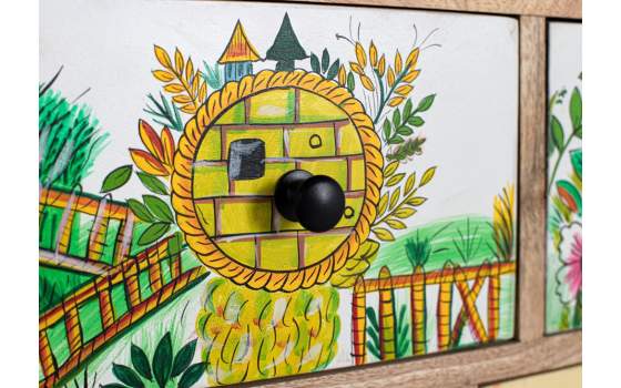 Comoda Oriental 14 Cajones Decorados en Colores Alverit