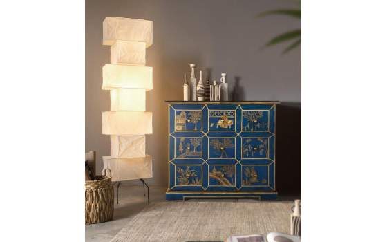 Comoda Oriental China 9 Cajones Pintados a Mano Serie Dalian