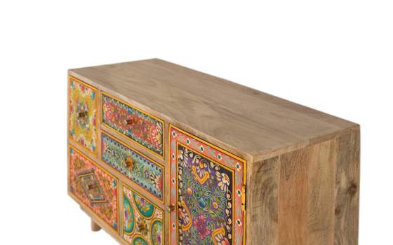 Comoda Oriental Decorada Diseño Florales Serie Tayina