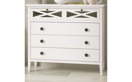 Comoda Provenzal  4 Cajones Aspas Dormitorio Adismu