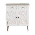 Comoda Recibidor Blanco Actual 2 Cajones 2 Puertas Arpentis