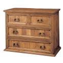 Comoda Rustica 4 Cajones Madera Maciza de Pino