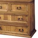 Comoda Rustica 4 Cajones Madera Maciza de Pino