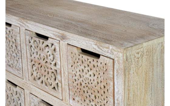 Comoda Rustica 9 Cajones Tallados Color Decape Blanco Anyada