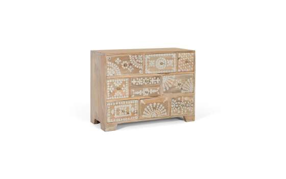 Comoda Rustica con Incrustaciones 10 Cajones - Serie Avriut