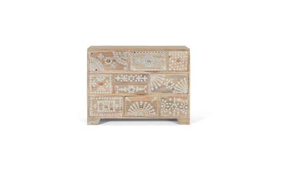Comoda Rustica con Incrustaciones 10 Cajones - Serie Avriut