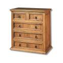 Comoda Rustica Mejicana 5 Cajones Madera Maciza de Pino