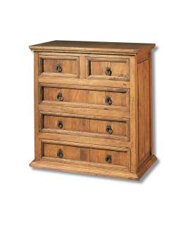 Comoda Rustica Mejicana 5 Cajones Madera Maciza de Pino