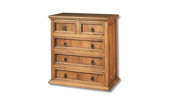 Comoda Rustica Mejicana 5 Cajones Madera Maciza de Pino